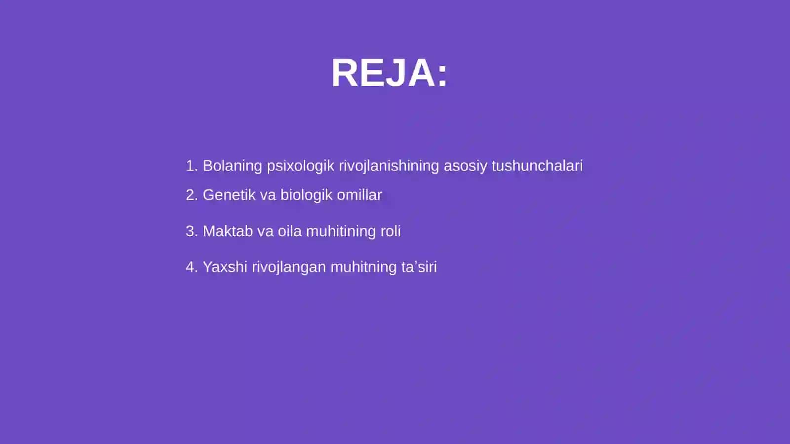 Bolaning psixologik rivojlanishiga tasir etuvchi omillar 2