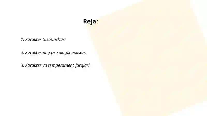Xarakter. xarakter xususyatlari va tipologiyasi 2