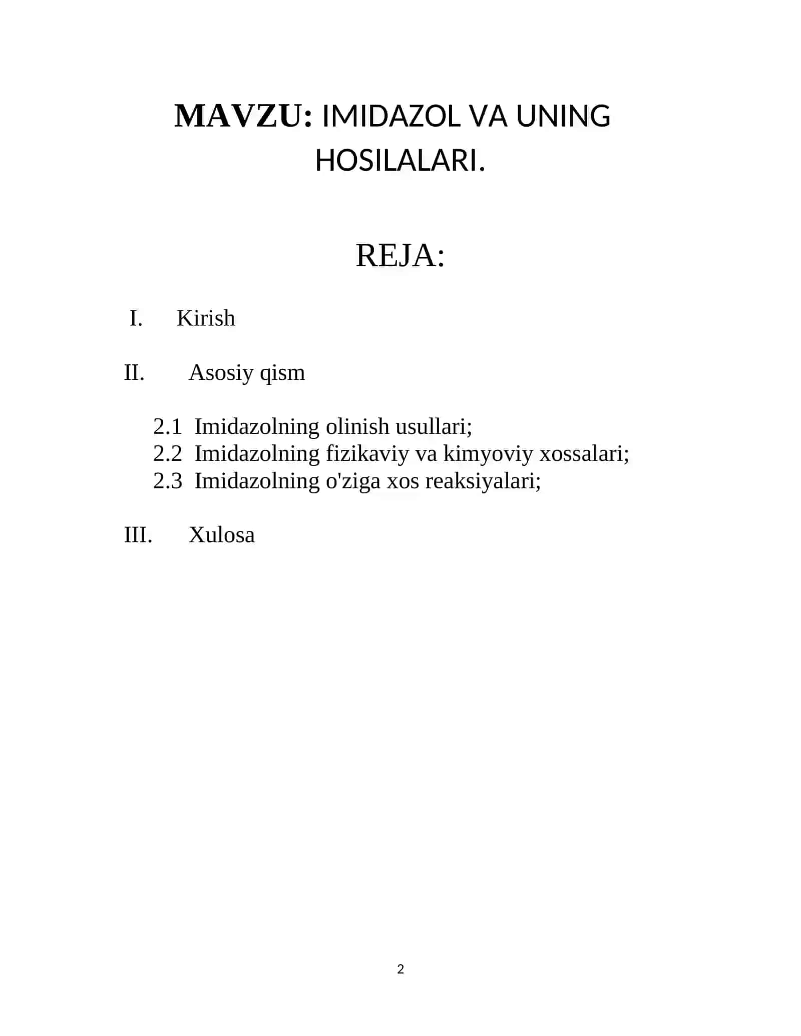 IMIDAZOL VA UNING HOSILALARI 2