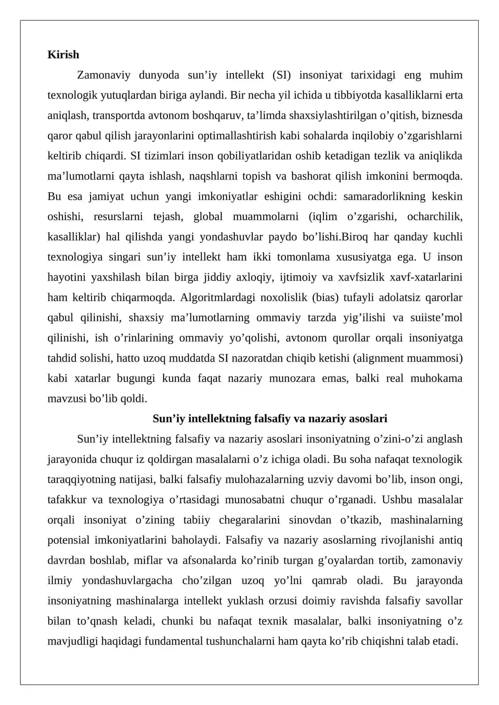 Sun’iy intellekt etikasi: imkoniyatlar va xavflar 2