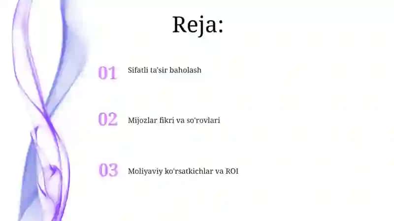 Innovatsion loyihalar va samaradorlikni baholash usullari 2