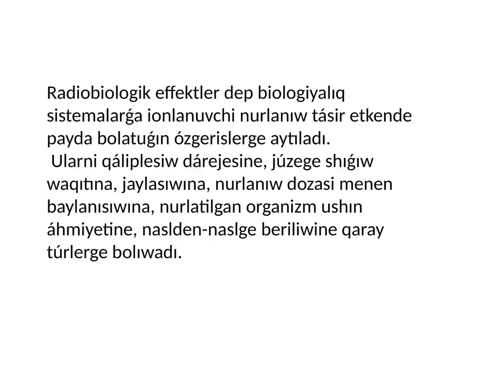 Ionlaniwshi nurlardin biologiyaliq tasir mexanizmleri 2