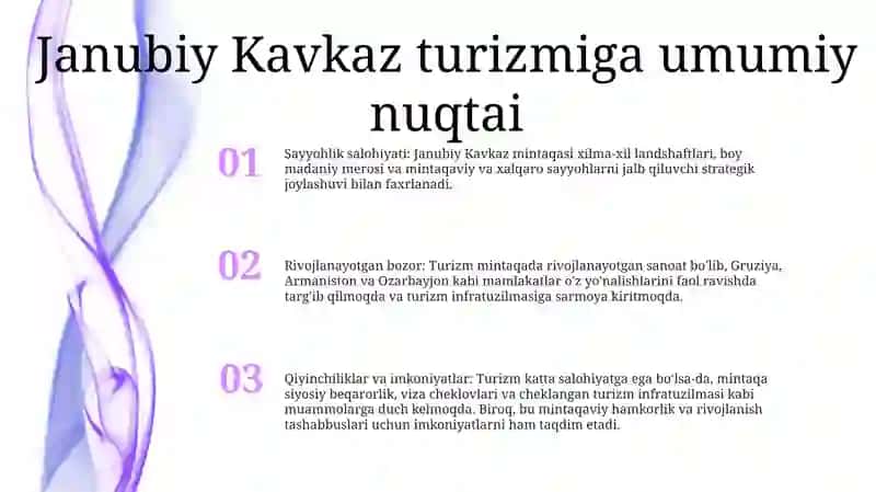 Kavkazorti Mamlakatlari Turizmining Rivojlanish Holati 2