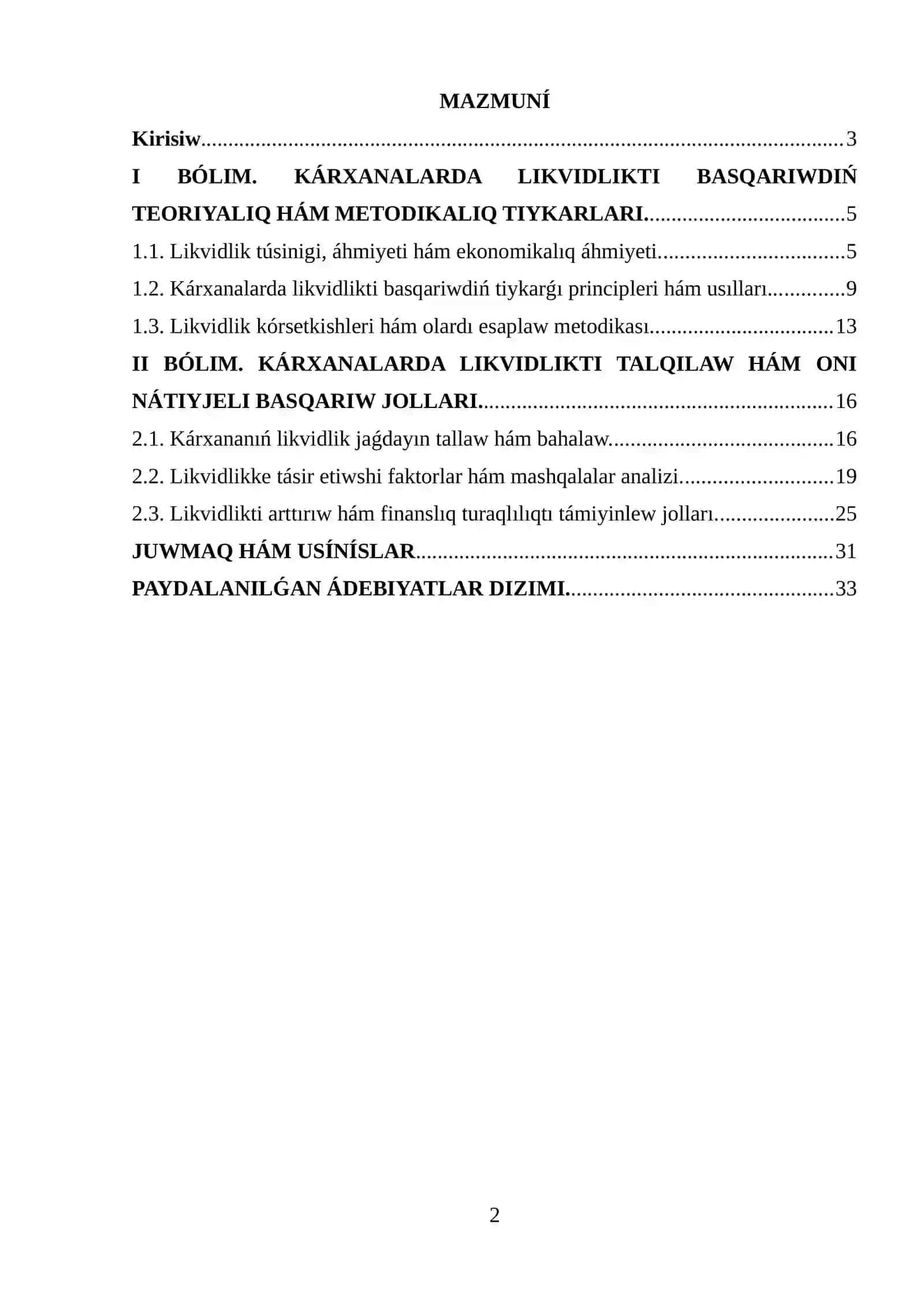 KÁRXANALARDA LIKVIDLIKTI BASQARIWDIŃ TEORIYALIQ HÁM METODIKALIQ TIYKARLARI 2