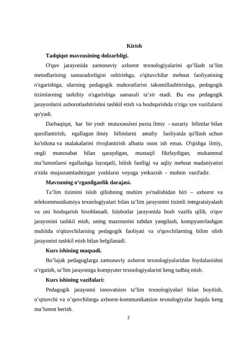 o'qituvchi pedagogik faoliyatida kompyuter texnologiyalaridan foydalanish 2