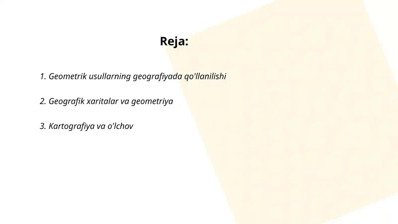Geometrik usullar bilan geografiyani oʻrganish 2