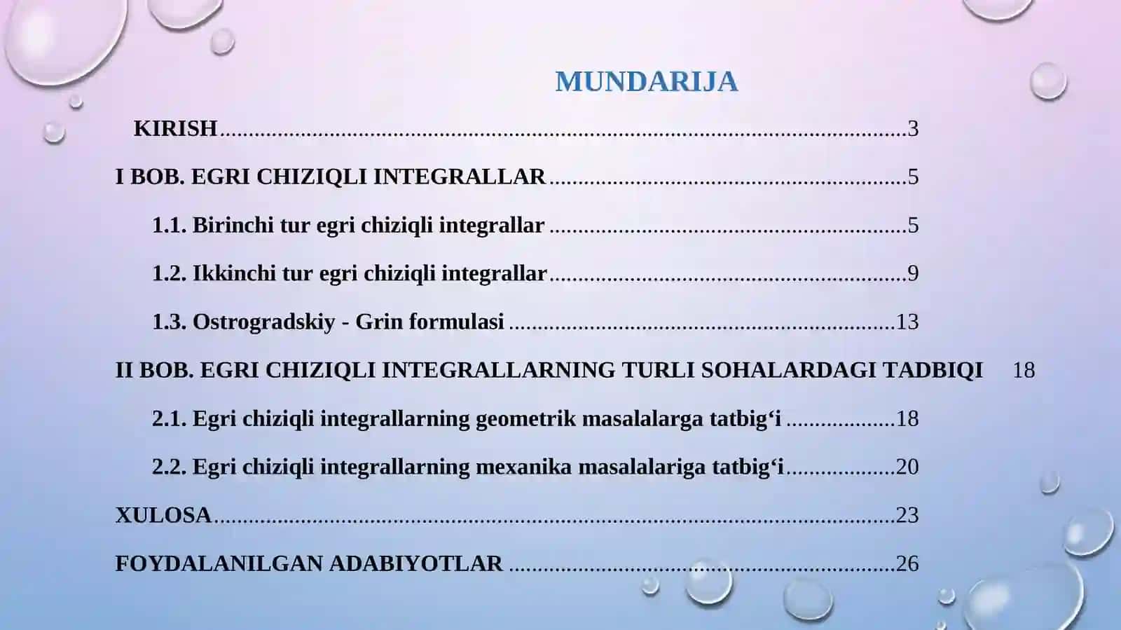 Egri chiziqli integrallar va ularning fizik (mexanik) masalalarni yechishga qo‘llanilishi 2