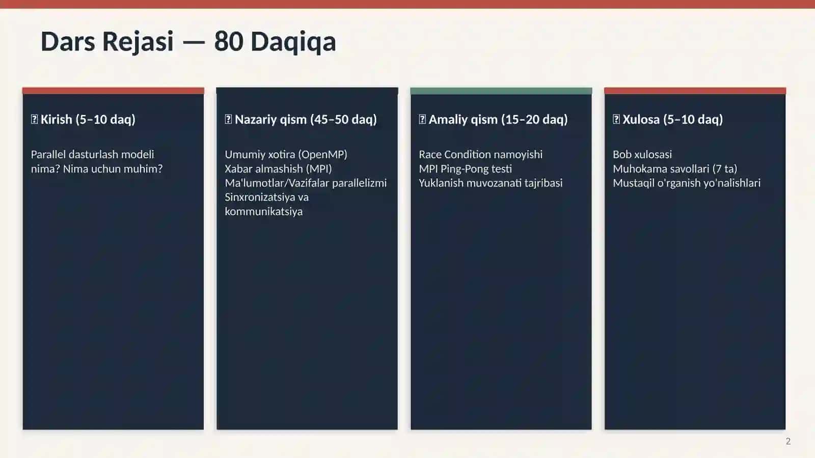 Parallel Dasturlash Modellari 2