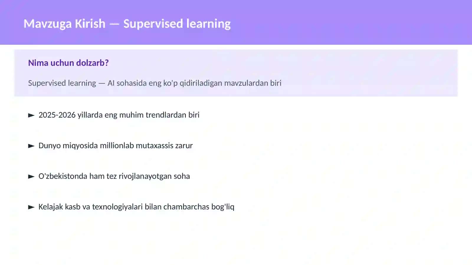 AI | MACHINE LEARNING ASOSLARI 2