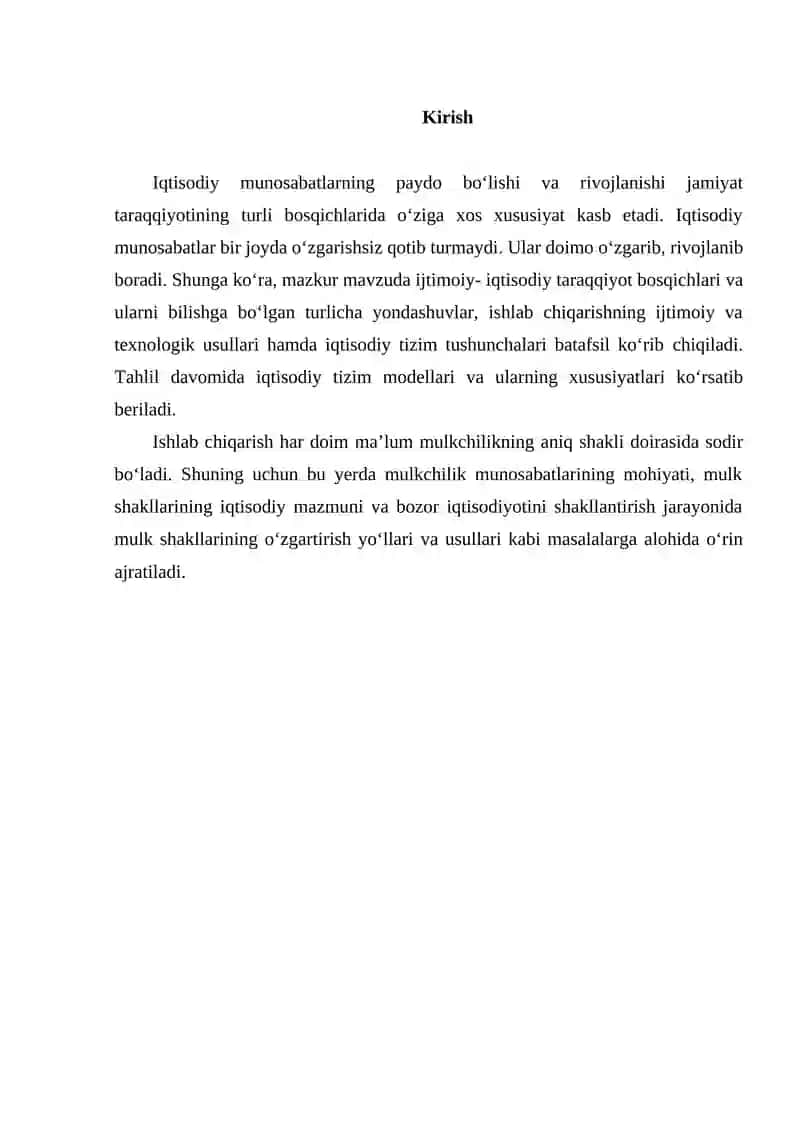 Mulkchilik munosabatlarinimg mohiyati va ularning huquqiy iqtisodiy jihatlari 2
