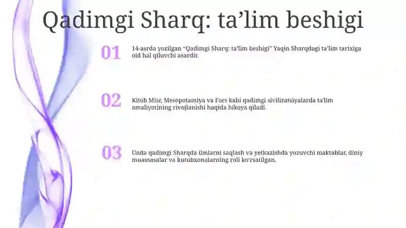 Qadimgi Sharqda Tarbiyaga Oid Yozilgan Kitoblar 2