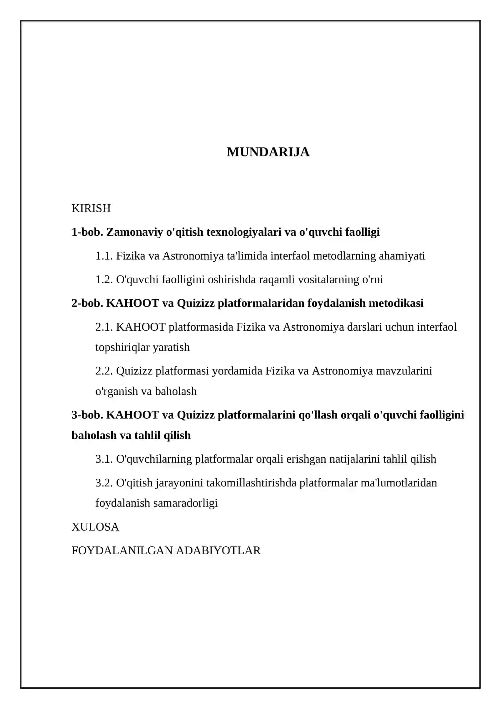 Fizika Astronomiya fanlarini oʻqitishda KAHOOT Va Quizizz platformalari asosida oʻquvchilar faolligini oshirish metodikasi 2
