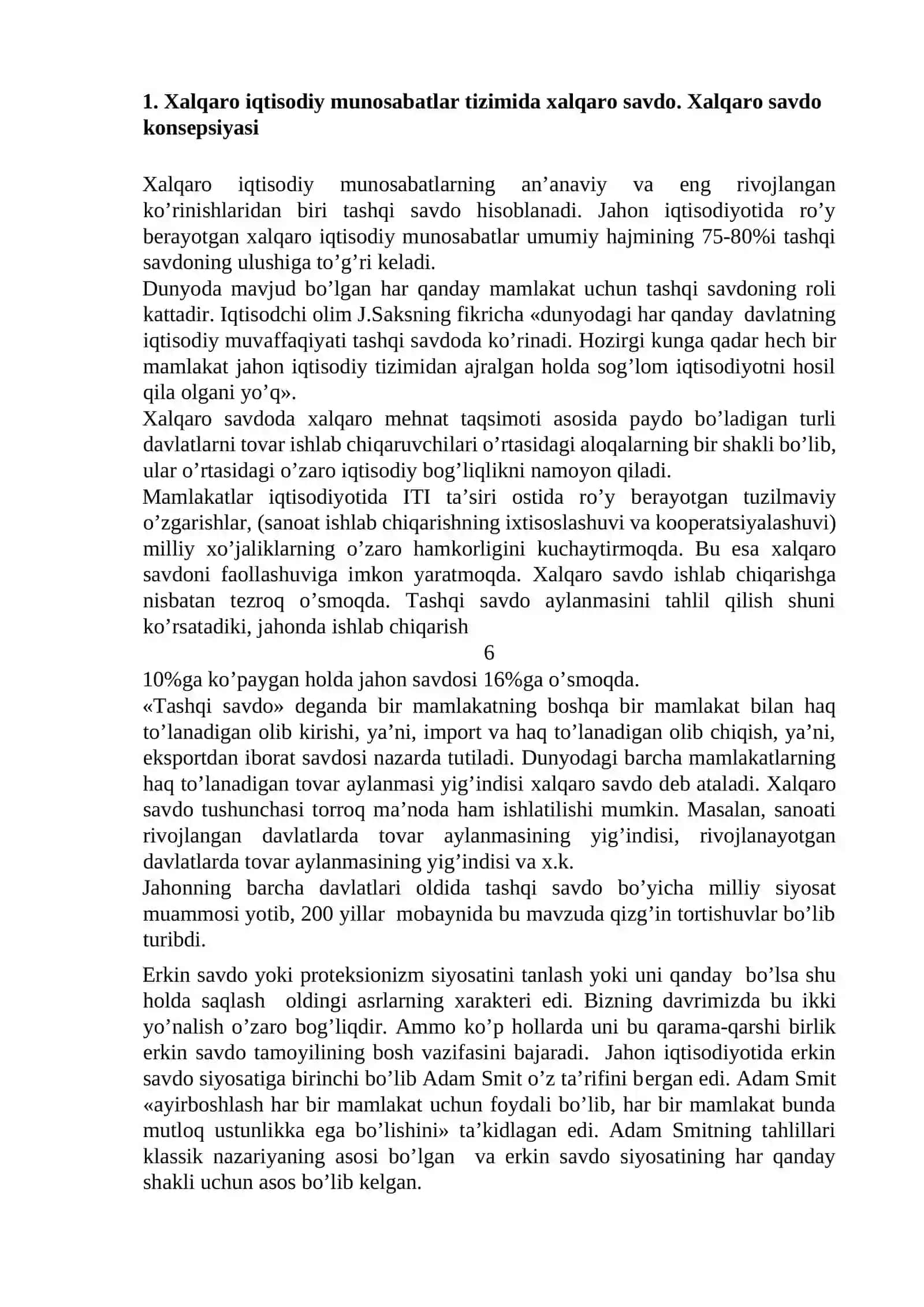 Xalqaro savdoning muqobil nazariyalari 2