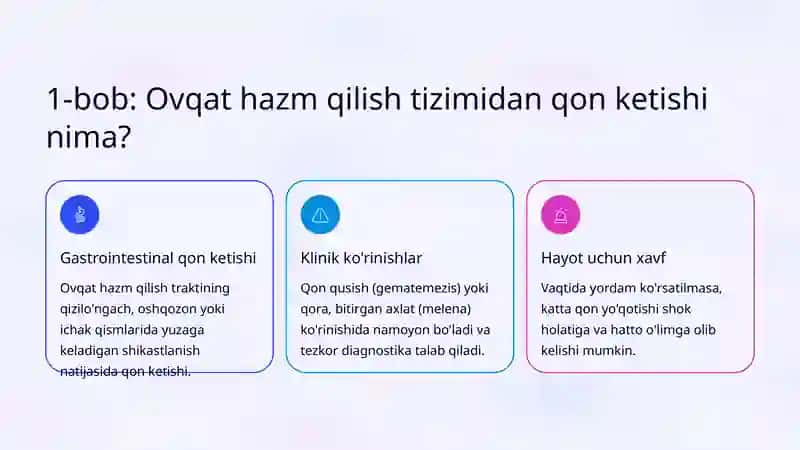 Ovqat hazm qilish tizimidan qon ketishi: turlari va shoshilinch yordam 2