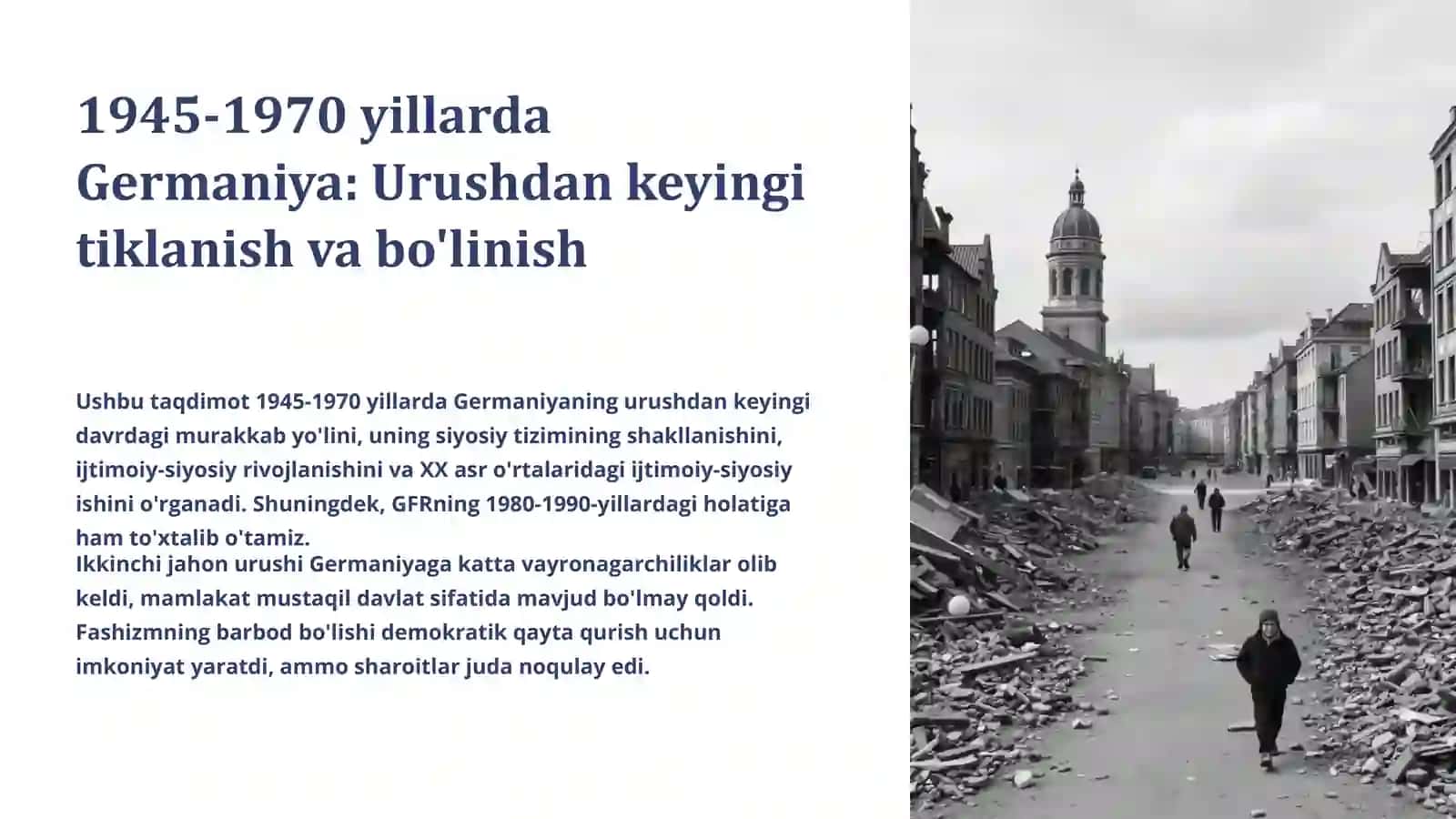 1945-1970 yillarda Germaniya: Urushdan keyingi tiklanish va bo'linish 2