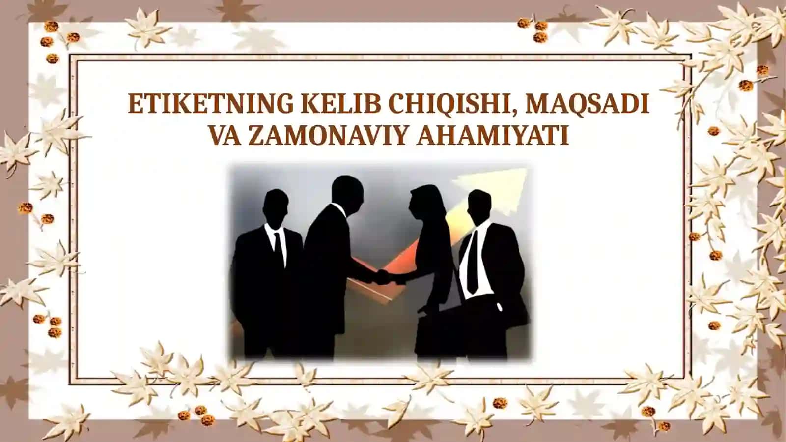 Xolboyeva Muhabbatning Etiket fanidantaqdimoti 2
