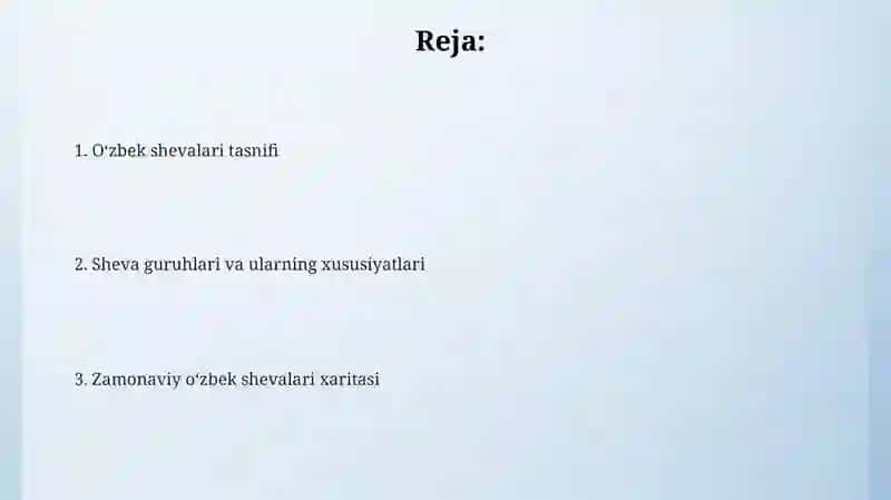 Oʻzbek shevalari tasnifi 2