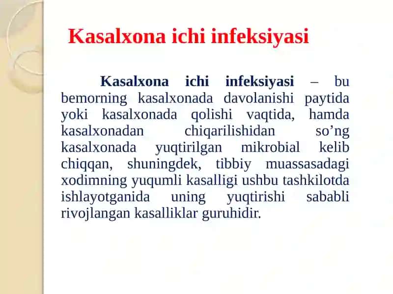 Kasalxona ichi infeksiyasi 2