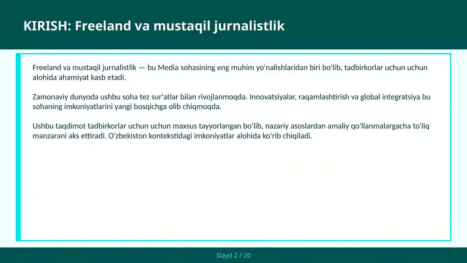 FREELAND VA MUSTAQIL JURNALISTLIK 2