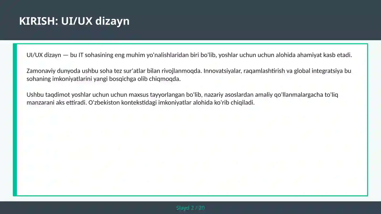 UI/UX DIZAYN 2