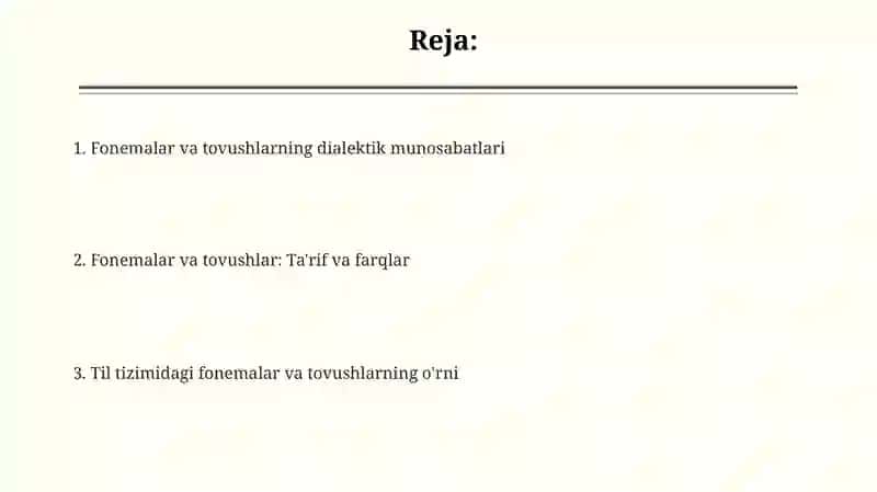 Fonetika va fonologiya. Fonema va tovushning dialektik munosabati 2