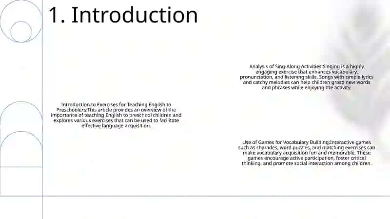 Exercises for Teaching English Language To Preschool Children 2