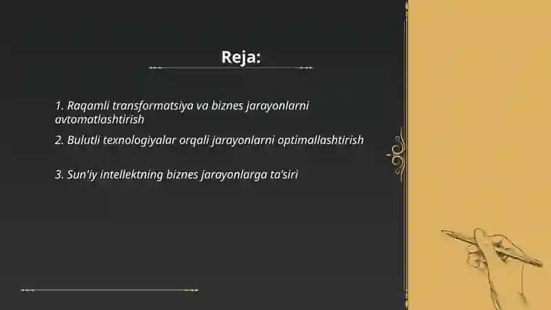 Raqamli transformatsiya va biznes jarayonlarni avtomatlashtirish 2