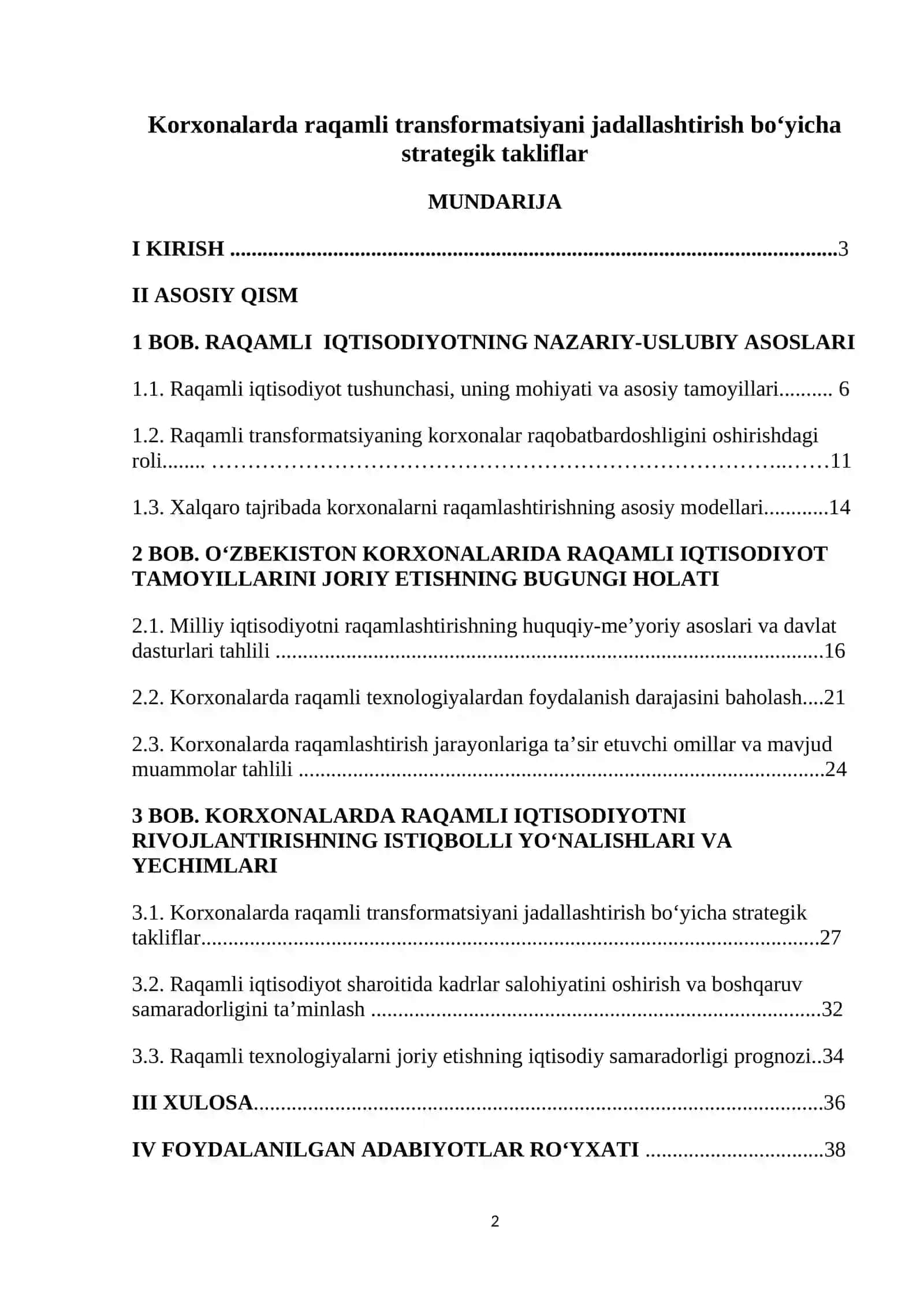 Korxonalarda raqamli transformatsiyani jadallashtirish bo‘yicha strategik takliflar 2