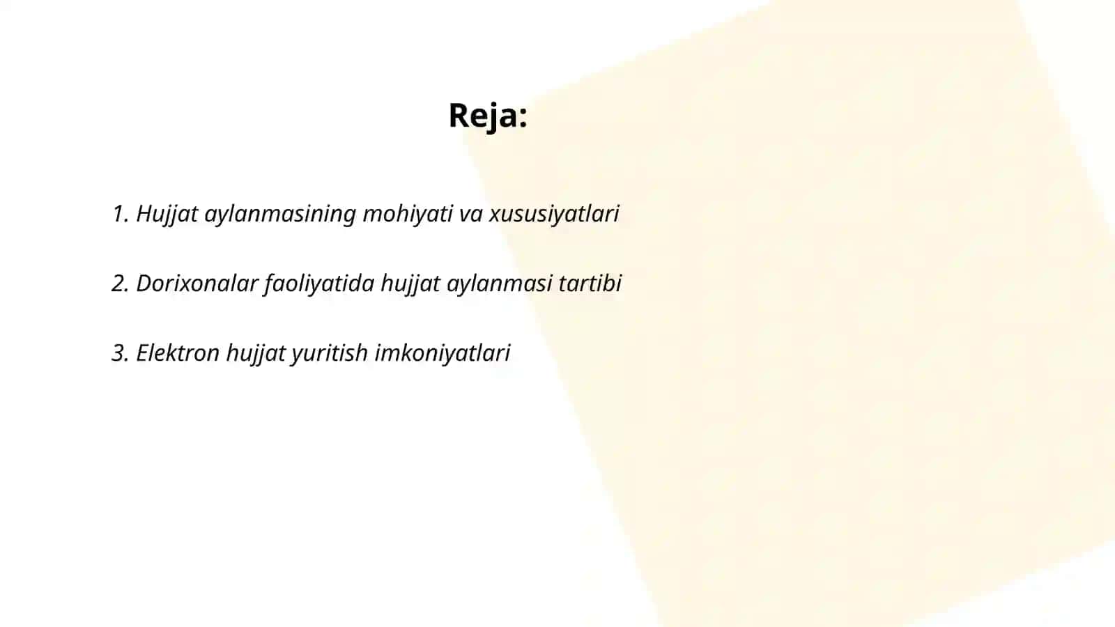 Dorixonalar faoliyatida hujjat aylanmasining ahamiyati 2