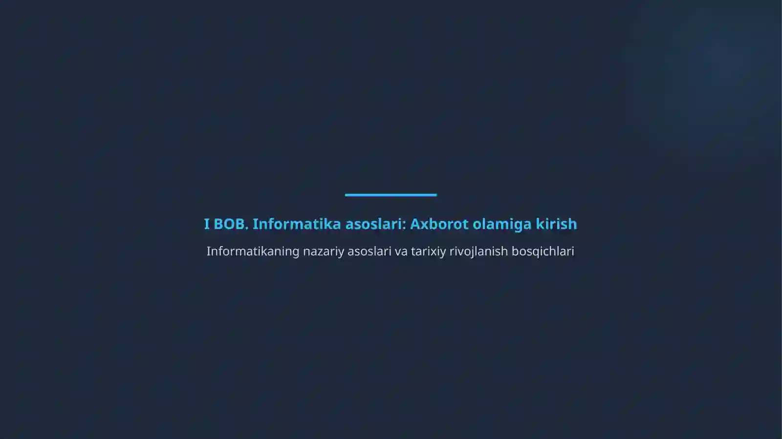 Informatika va raqamli texnologiyalar haqida 2
