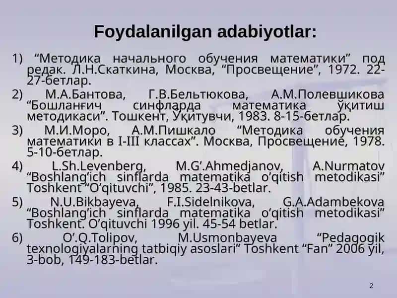 O'QITISHNING OG'ZAKI USULLARI VA TURLARI 2