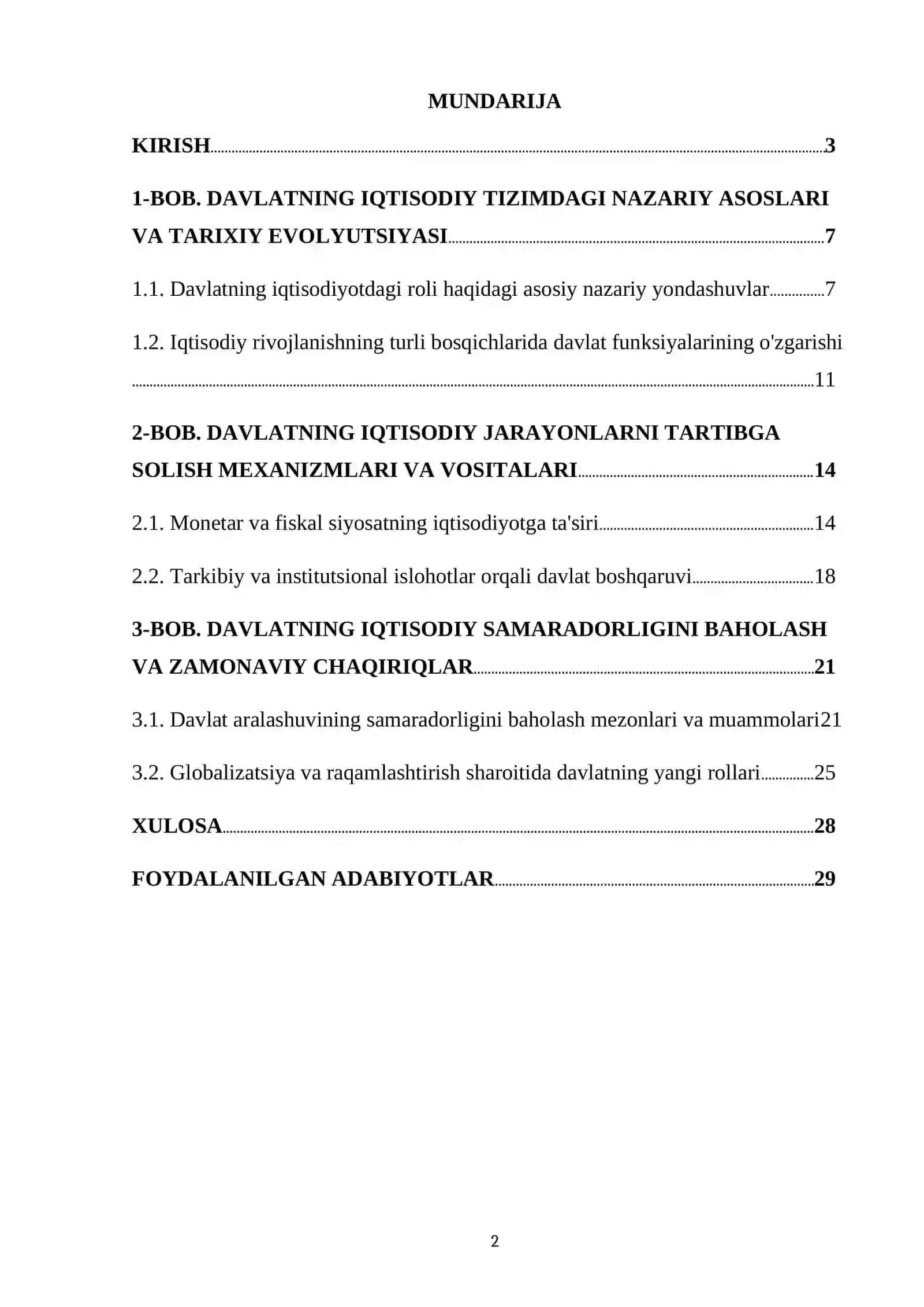 Davlatning iqtisodiy tizimdagi nazariy asoslari va tarixiy evolyutsiyasi 2