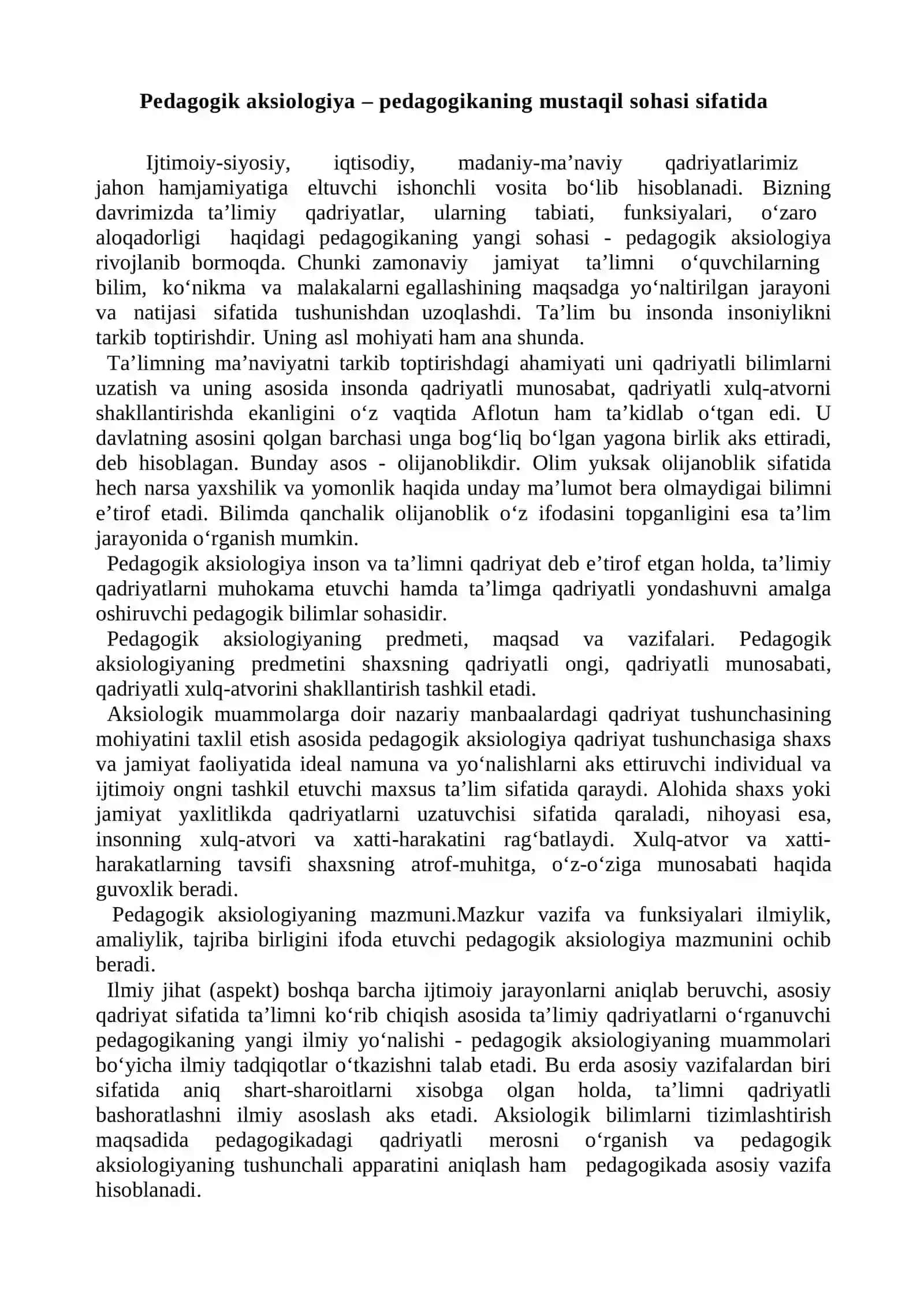 Pedagogik aksiologiyaning ijtimoiy pedagogik ahamiyati 2
