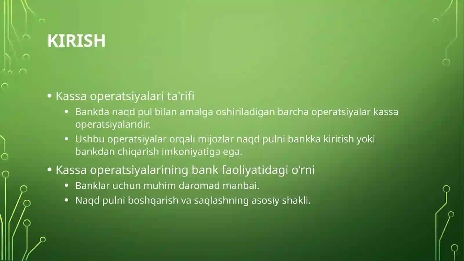 Banklarda Kassa Operatsiyalarini Tashkil Qilish va Hisobga Olish 2
