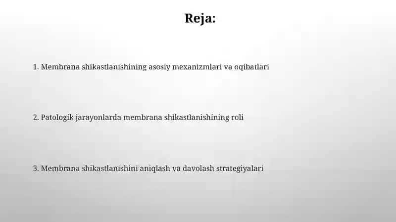 Membrana shikastlanishining ta'rifi va turlari 2