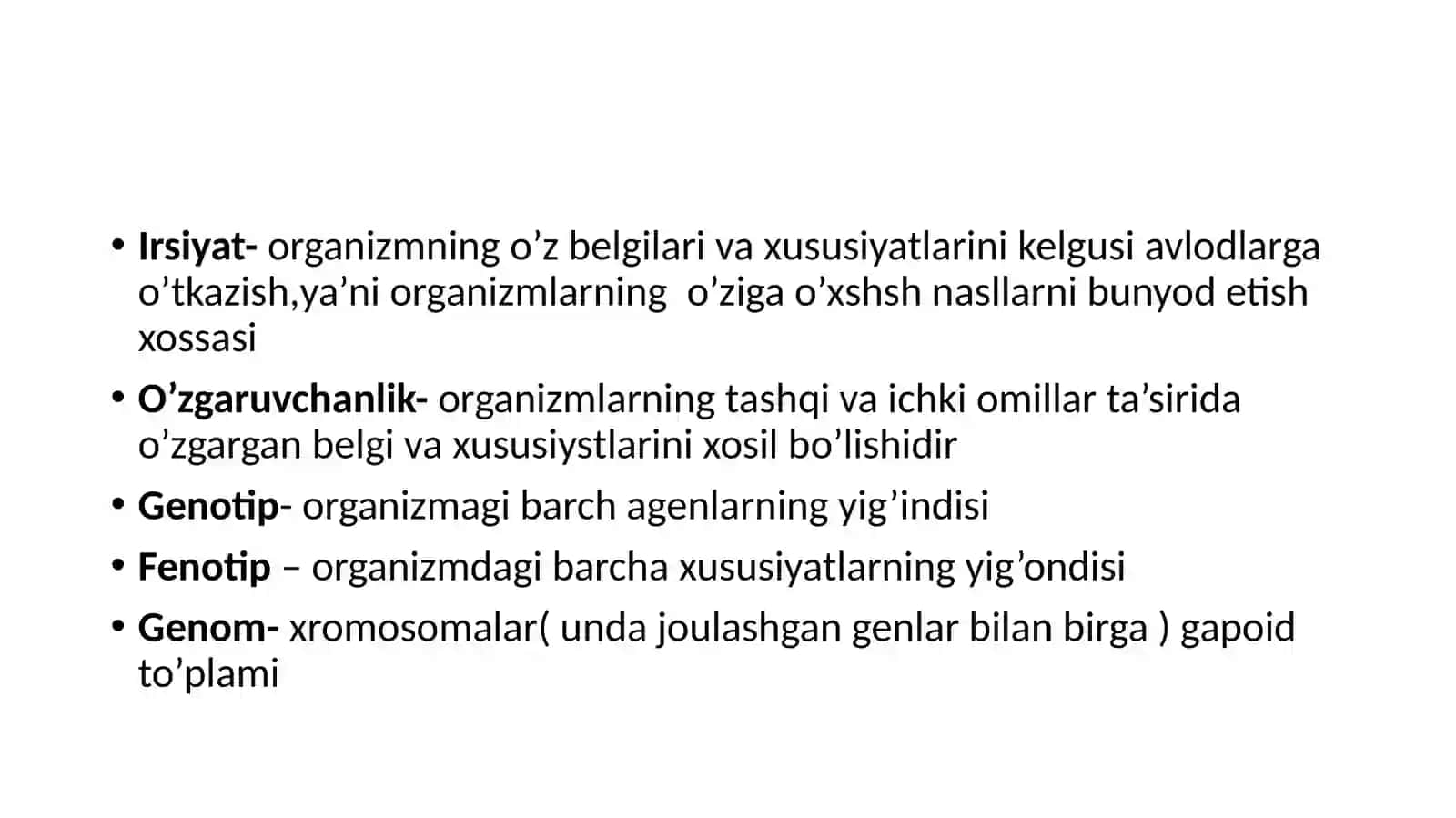 genetikaning rivojlanish tarixi, belgilarning irsiylanishi, genlarning o’zaro ta’siri, xromosoma nazariyasi va jins genetikasi 2