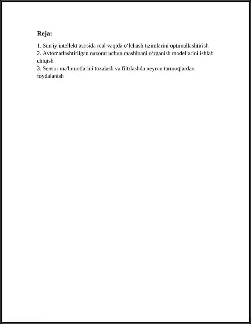 ÓLCHASH VANAZORAT QILISH MASSALALARIDAN SUN'IY INTELIKTNI QOLLASH 2