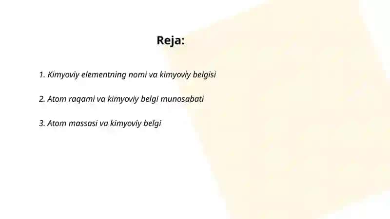 Kimyoviy element kimyoviy belgi 2
