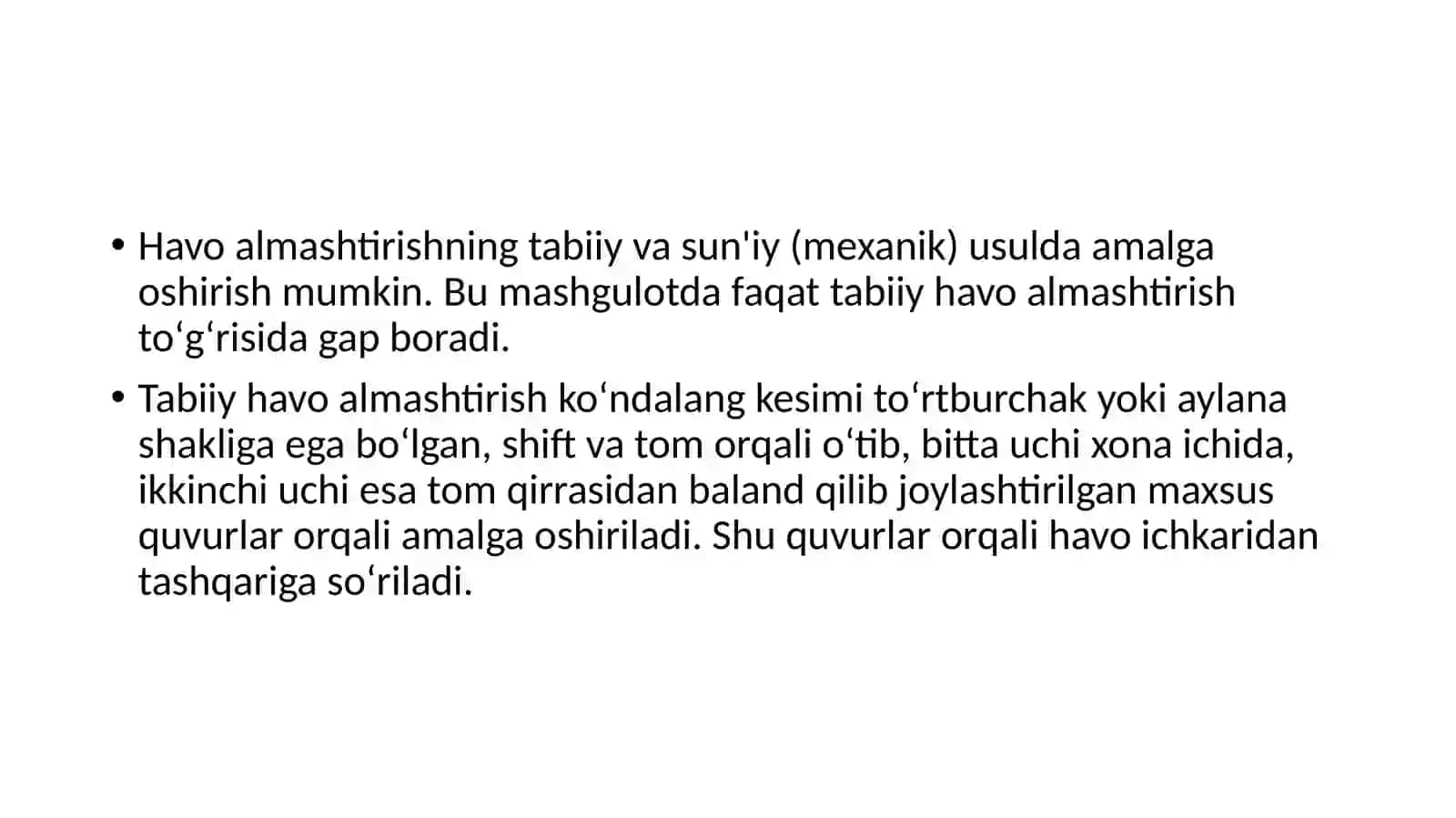 «Ishlab chiqarishdavaqtidaortiqcha issiqlik havoalmashinuvini xisoblash» 2