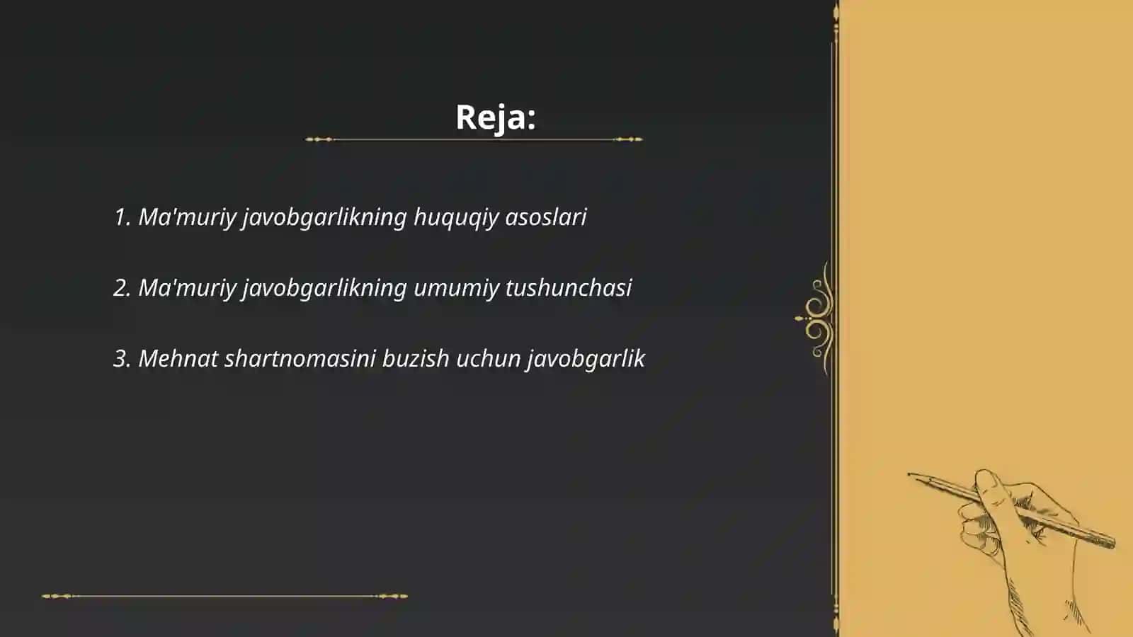 Maʼmuriy javobgarlikni qoʻllash asoslari (Oʻzbekiston Mehnat Kodeksi asosida) 2