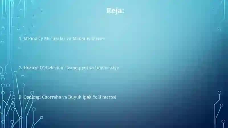 Me'moriy Mo'jizalar va Madaniy Meros 2