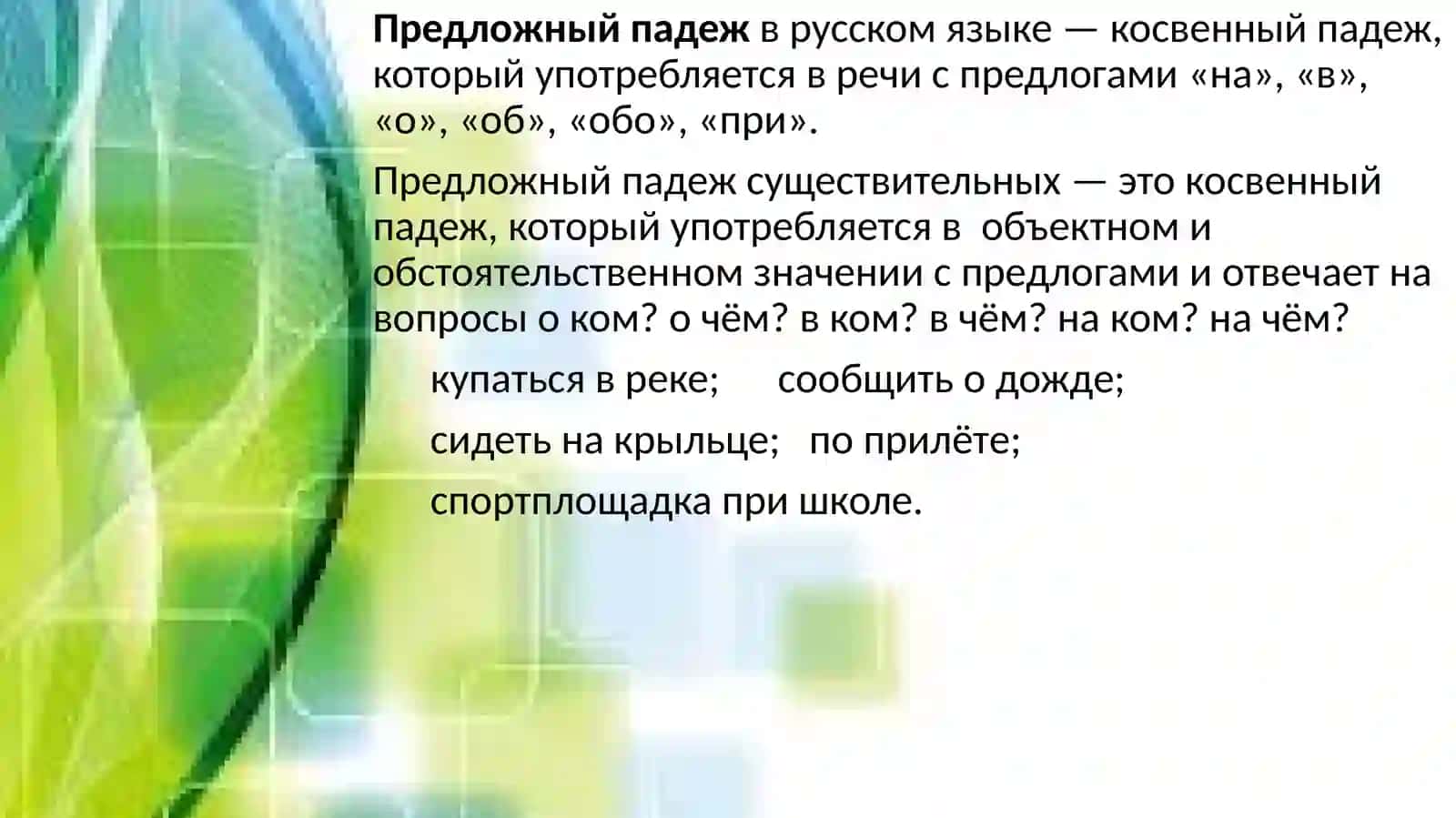 Предложный падеж имени существительного 2