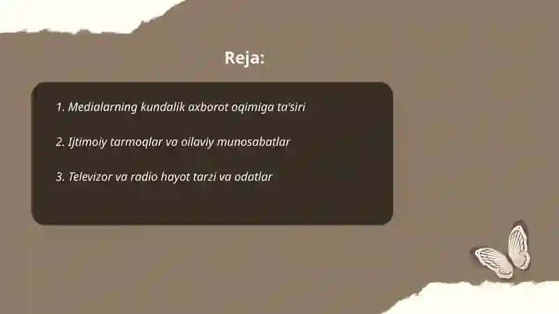 Medialar kundalik hayotda 2