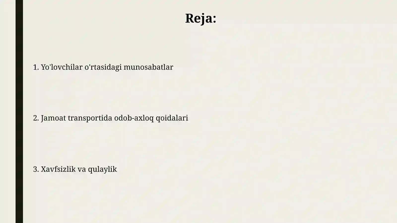 Jamoat transportida oʻzini tutish 2