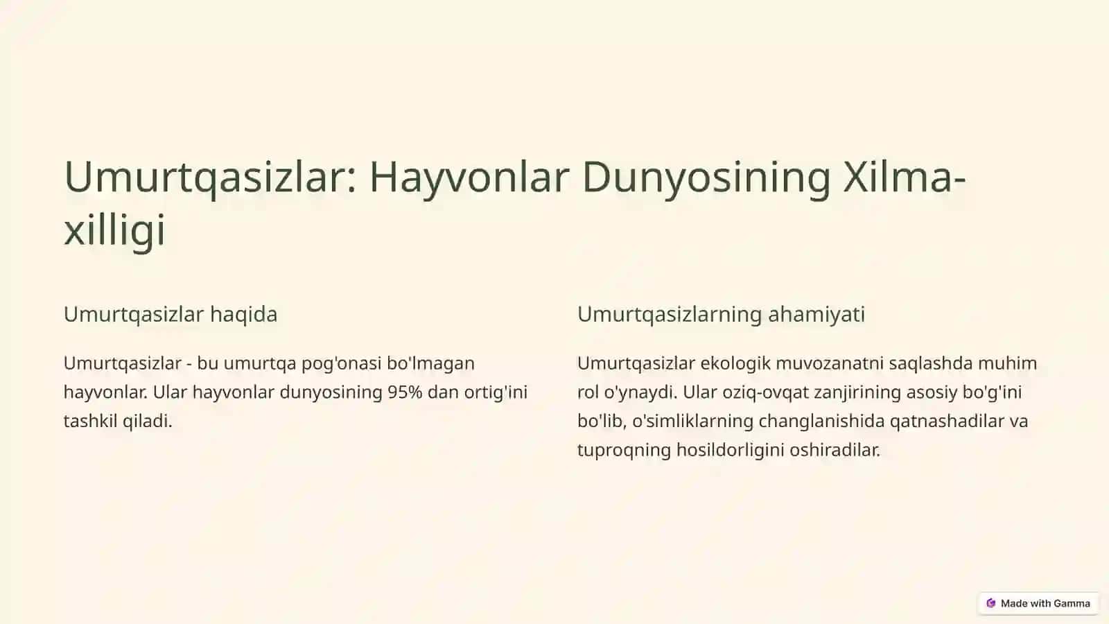 Zoologiya Faniga Kirish 2
