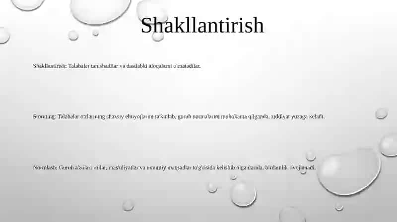 BoshlangʻIch Sinflarda OʻQuvchilar Jamoasini Shakllantirish Bosqichlari 2