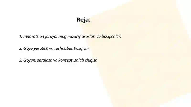 Innovatsion jarayonning bosqichlari va texnologik sikl nazaryalari 2