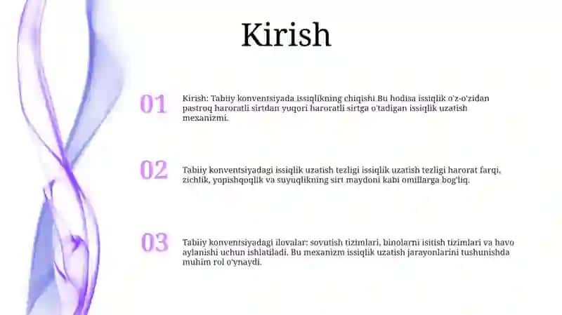 Tabiy Konvensiyada Issiqlik Berilishi 2