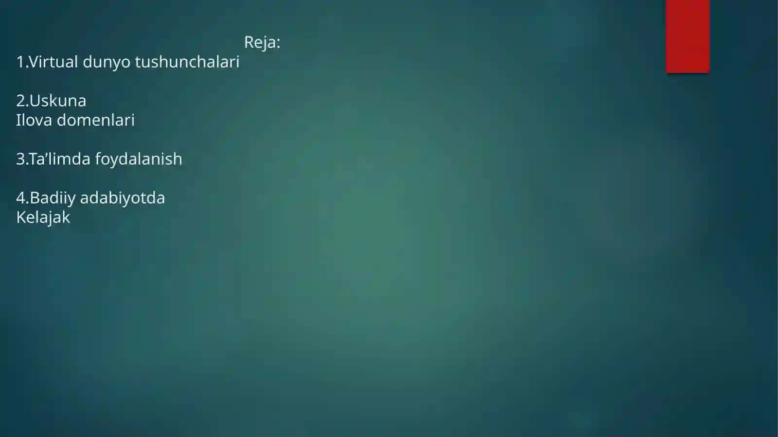Virtual olam. Undan to'g'ri foydalanish va himoyalanish 2