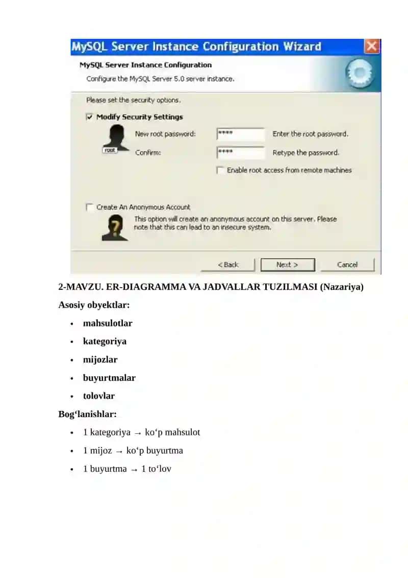 MAISHIY TEXNIKA SAVDO TIZIMI MA’LUMOTLAR BAZASI 2